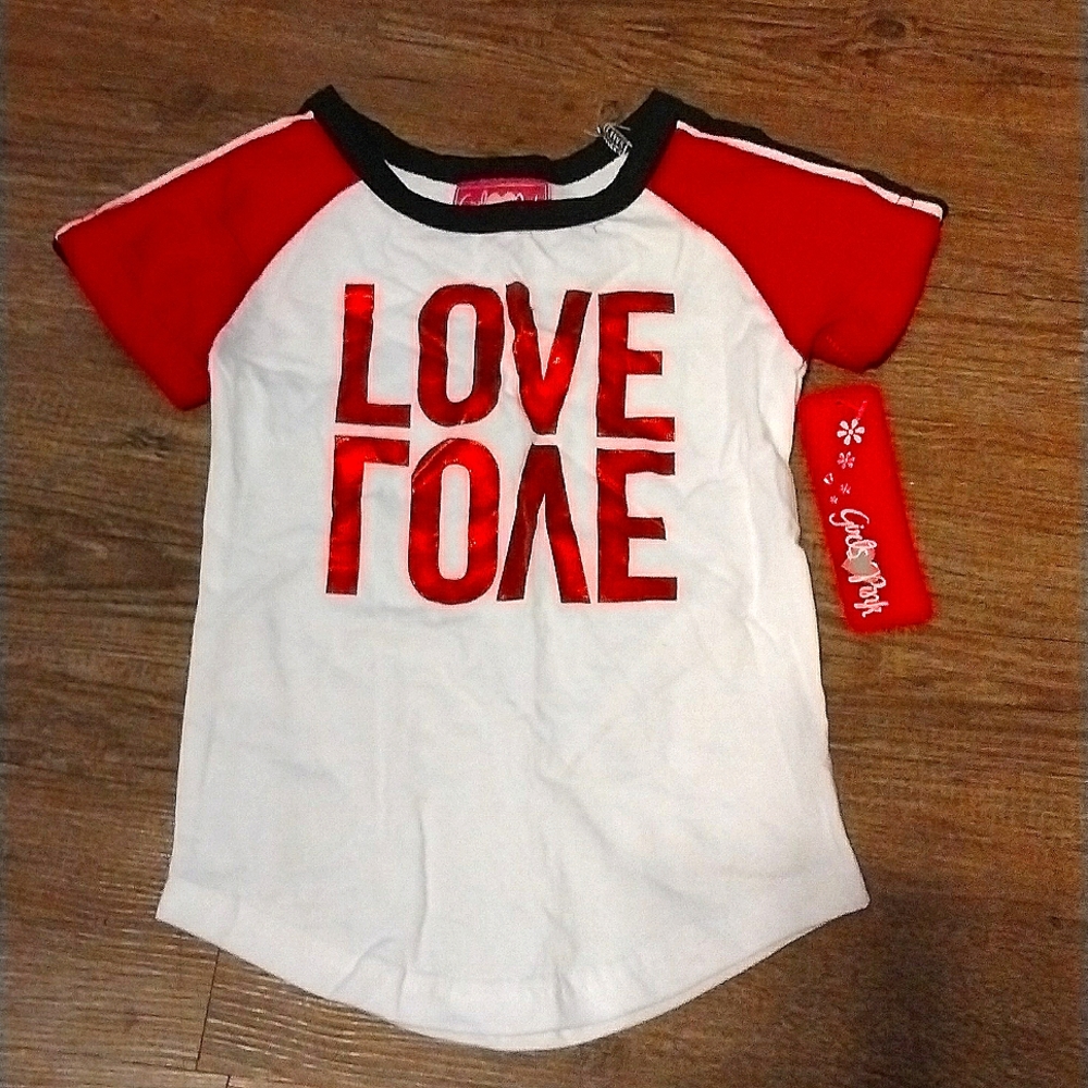 Girls Pink 'Love Love' shirt 24m/2T